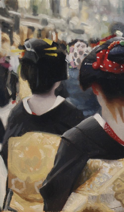Early Morning in Gion Kobu - japanese geisha by Phil Couture