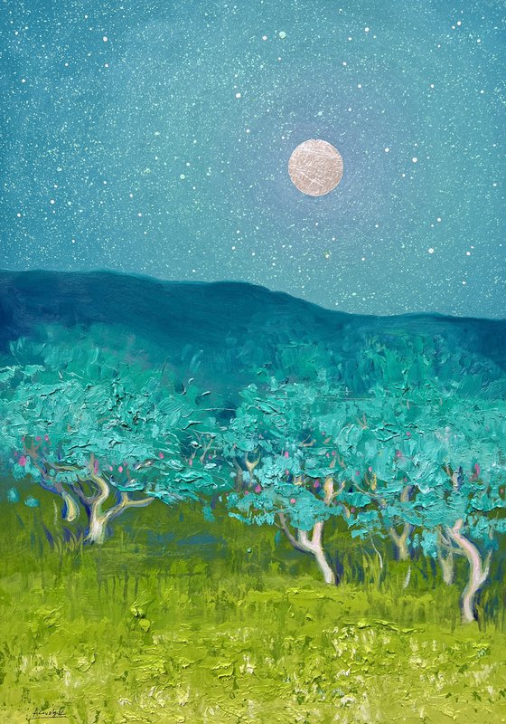 Orchard under the Full Moon