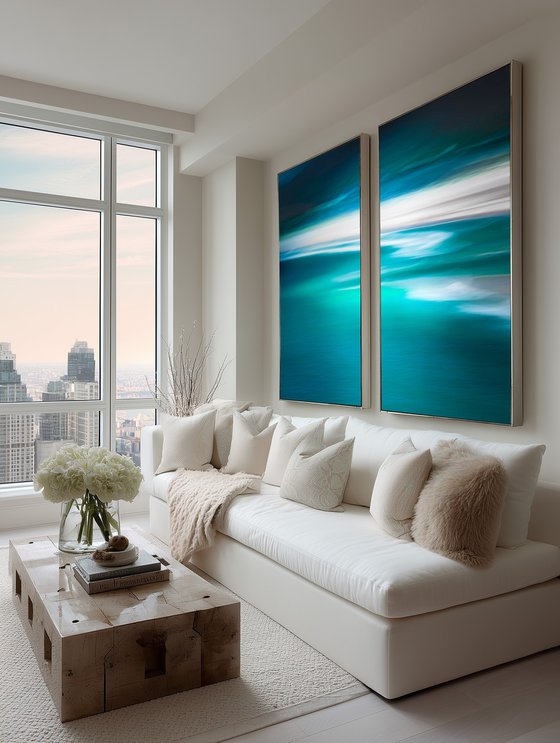 Teal Effusion, Diptych
