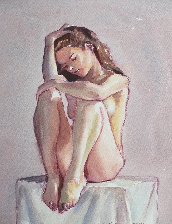 Seated female nude
