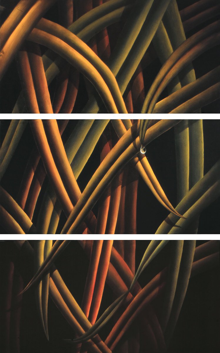 Photorealistic Botanical Oil Painting By Juan Bernal, 48 X 72", Falling, Original Artwork