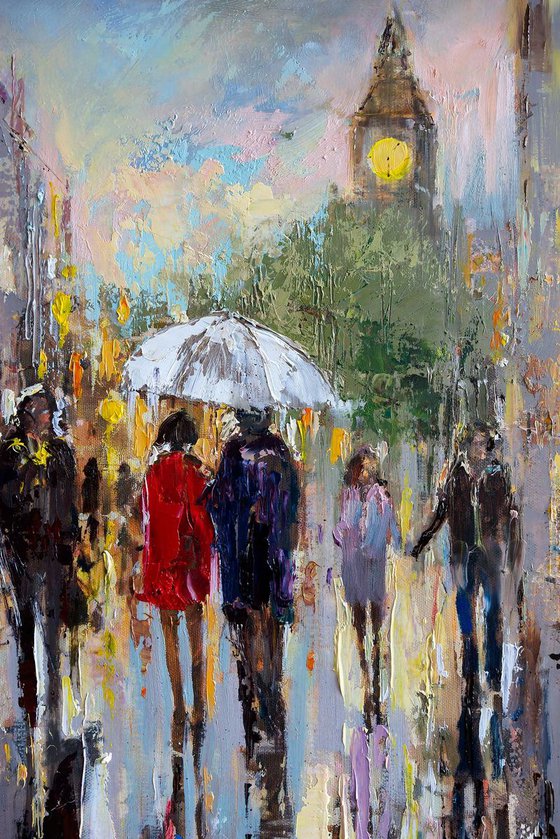 'OUT FOR A WALK' OIL PAINTING ON CANVAS, READY TO HANG