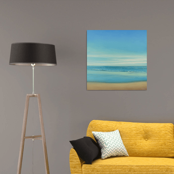 Beach Reflections - Blue Sky Seascape