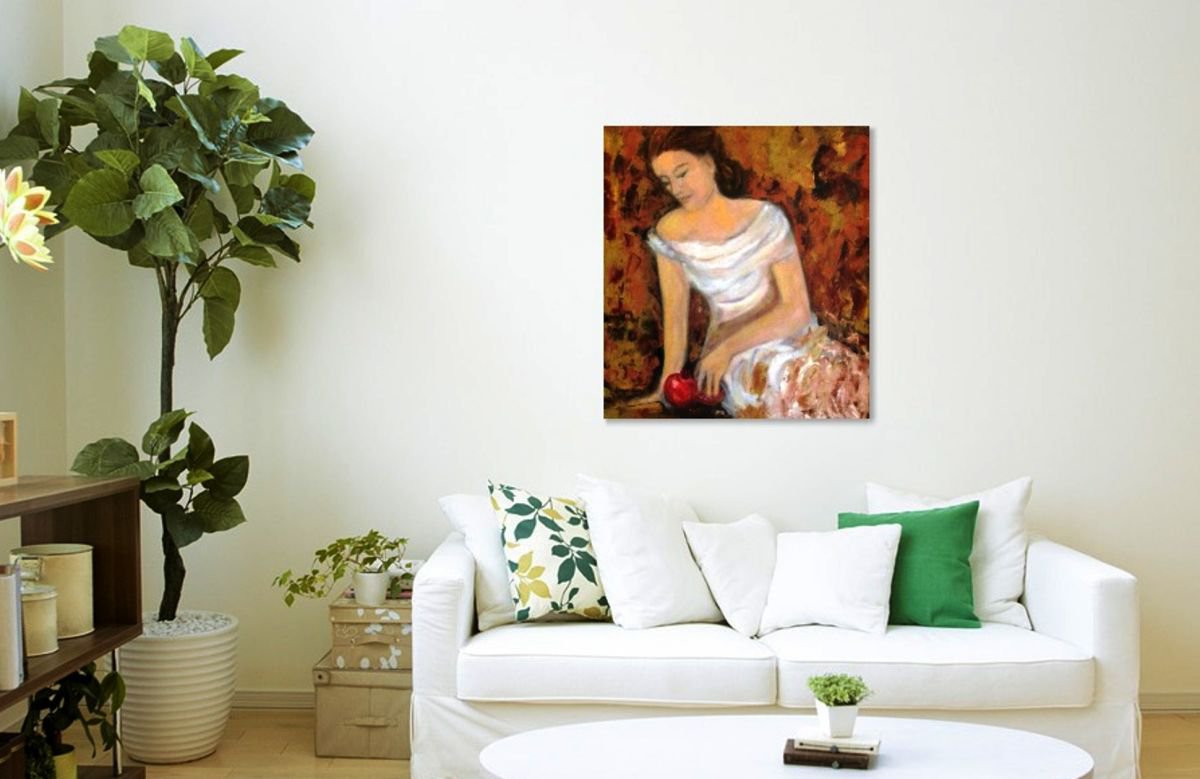 Seated Woman with a Pomegranate. by Deepa Kern