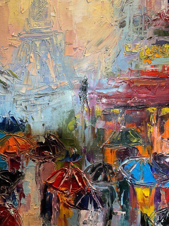 Paris umbrellas. Pastel mood