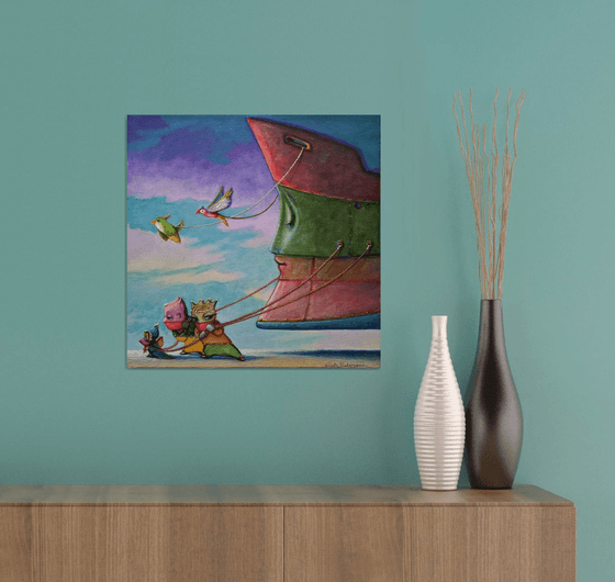 THE DREAM SHIP'S ASSISTANTS - ( 40 x 40 cm )