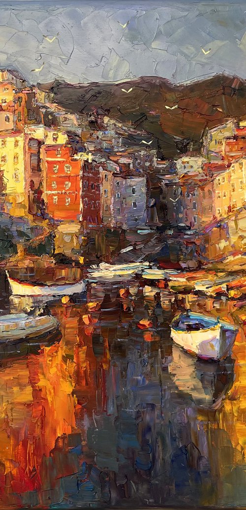 Evening city by Evgeny Chernyakovsky