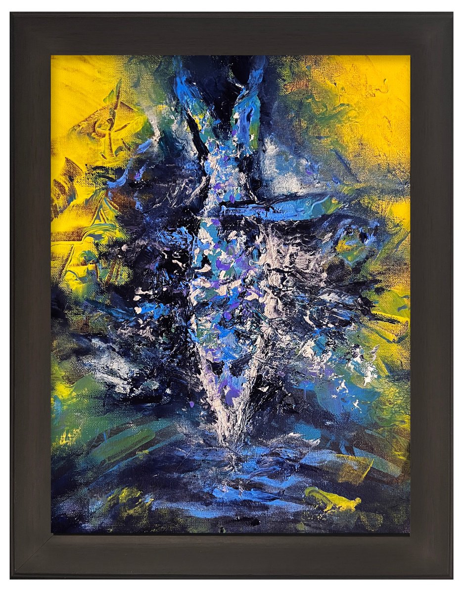 Organic Landscape Oil Painting By Eleonora Bakalova, 14 X 18, Under The Water, Original Artwork