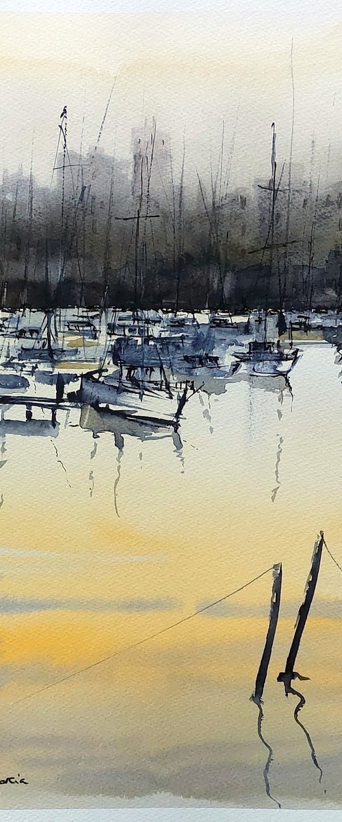 SUNSET IN THE PORT by Maylu García