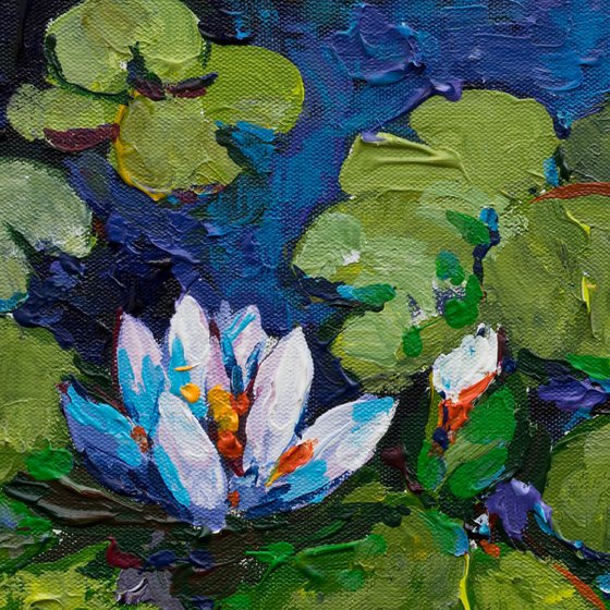 Water lilies Original acrylic painting