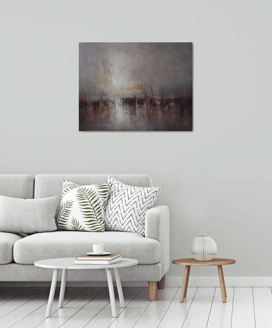 " Harbor of destroyed dreams - Shades Of Deep Madder " SPECIAL PRICE !!! W 90 x H 70 cm