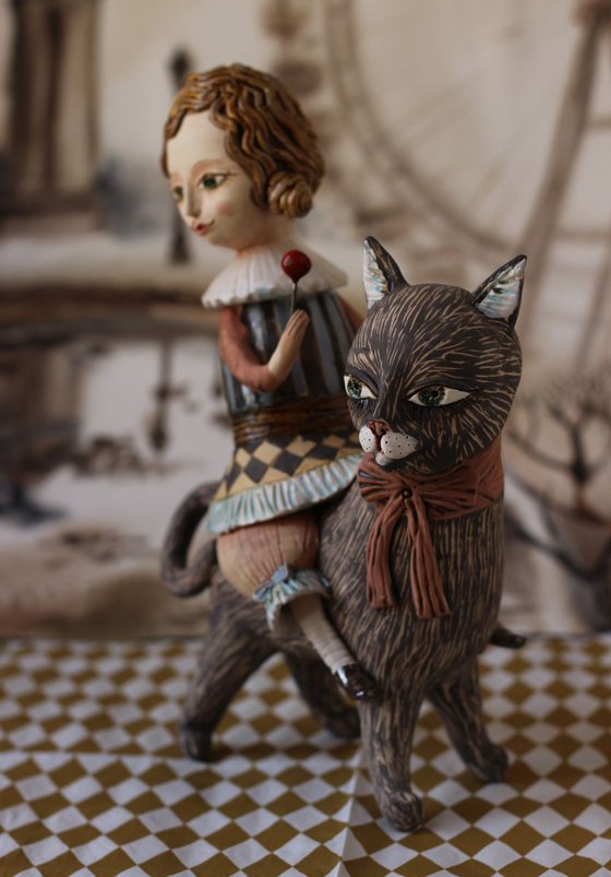 Girl on the cat. From "Le Carousel, Hommage à l'Innocence" project by Elya Yalonetski