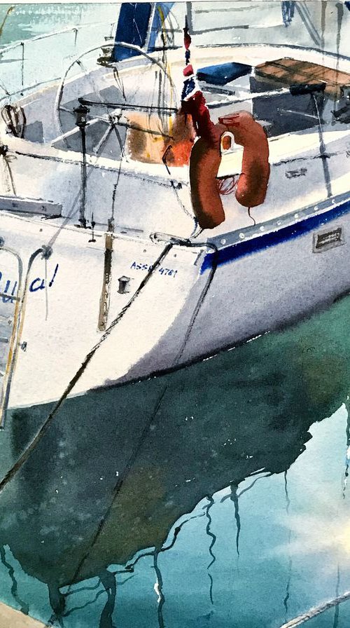 Moored yachts (II), Montenegro by Eugenia Gorbacheva