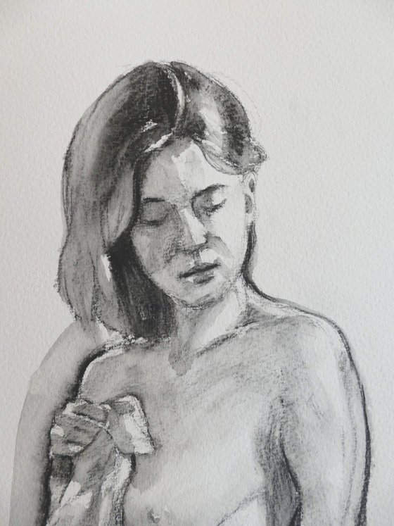 Draped female nude