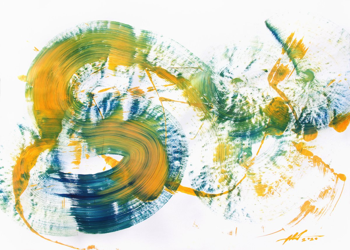 Abstract Acrylic Painting By Anatoliy Menkiv, 33 X 24, #46 Metaphysics Series, Original Artwork