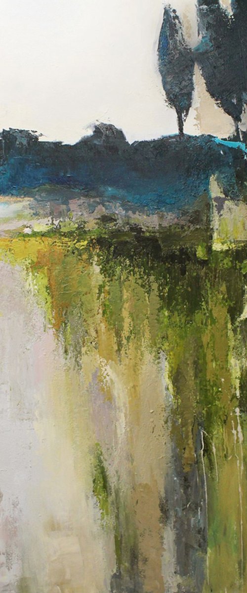 "Northern forest" green abstract landscape by Solomia Shara