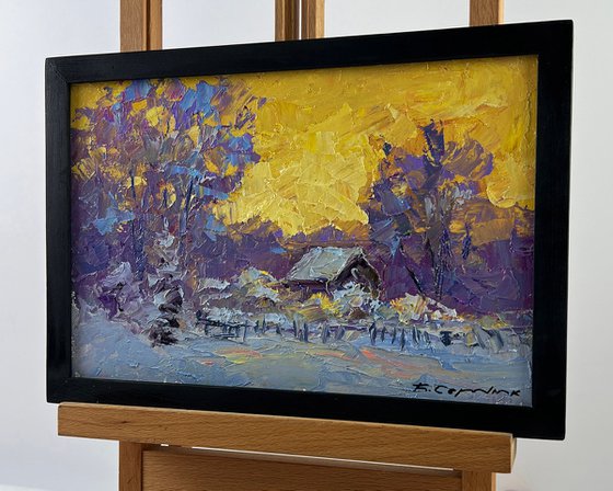 Winter Sunset in the Village