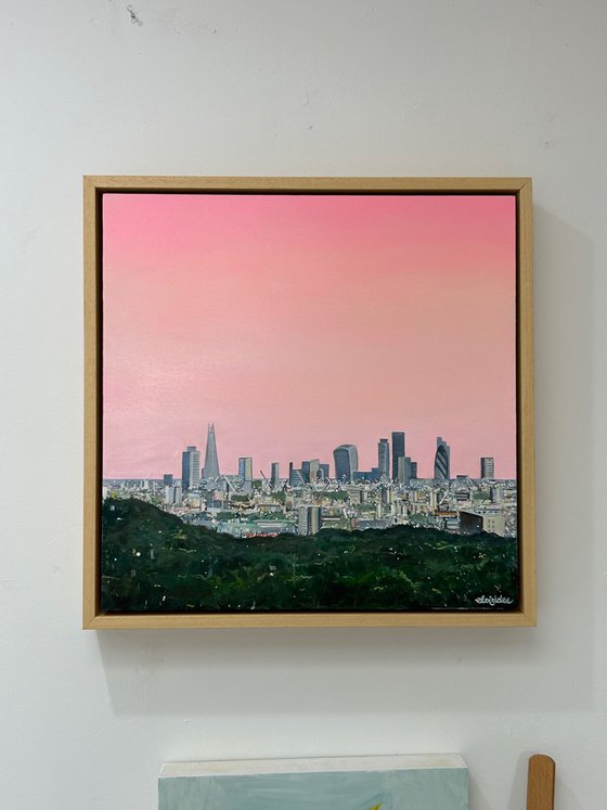 Pink London Skyline