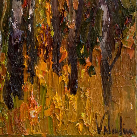 Autumn forest #2. Impasto  Landscape painting