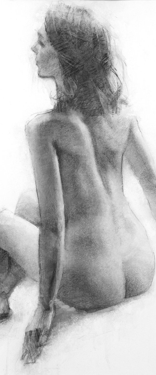 Charcoal drawing "Nude" by Eugene Segal