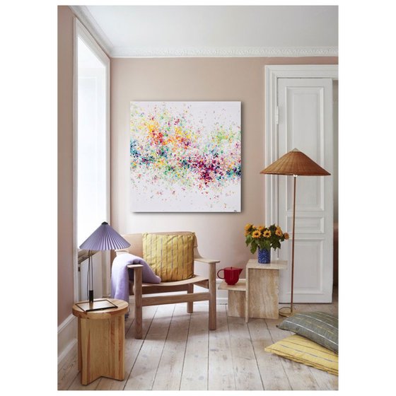 A lifetime of memories - Large abstract floral paintings XXL oil art
