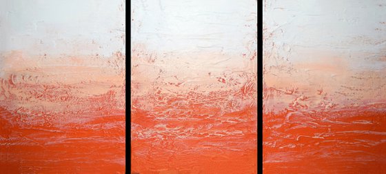 Tangerine Triptych 72 x 36"