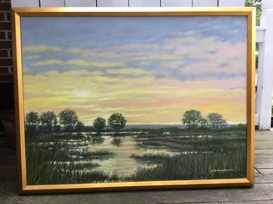 Marsh at Sunset - 30X40 oil