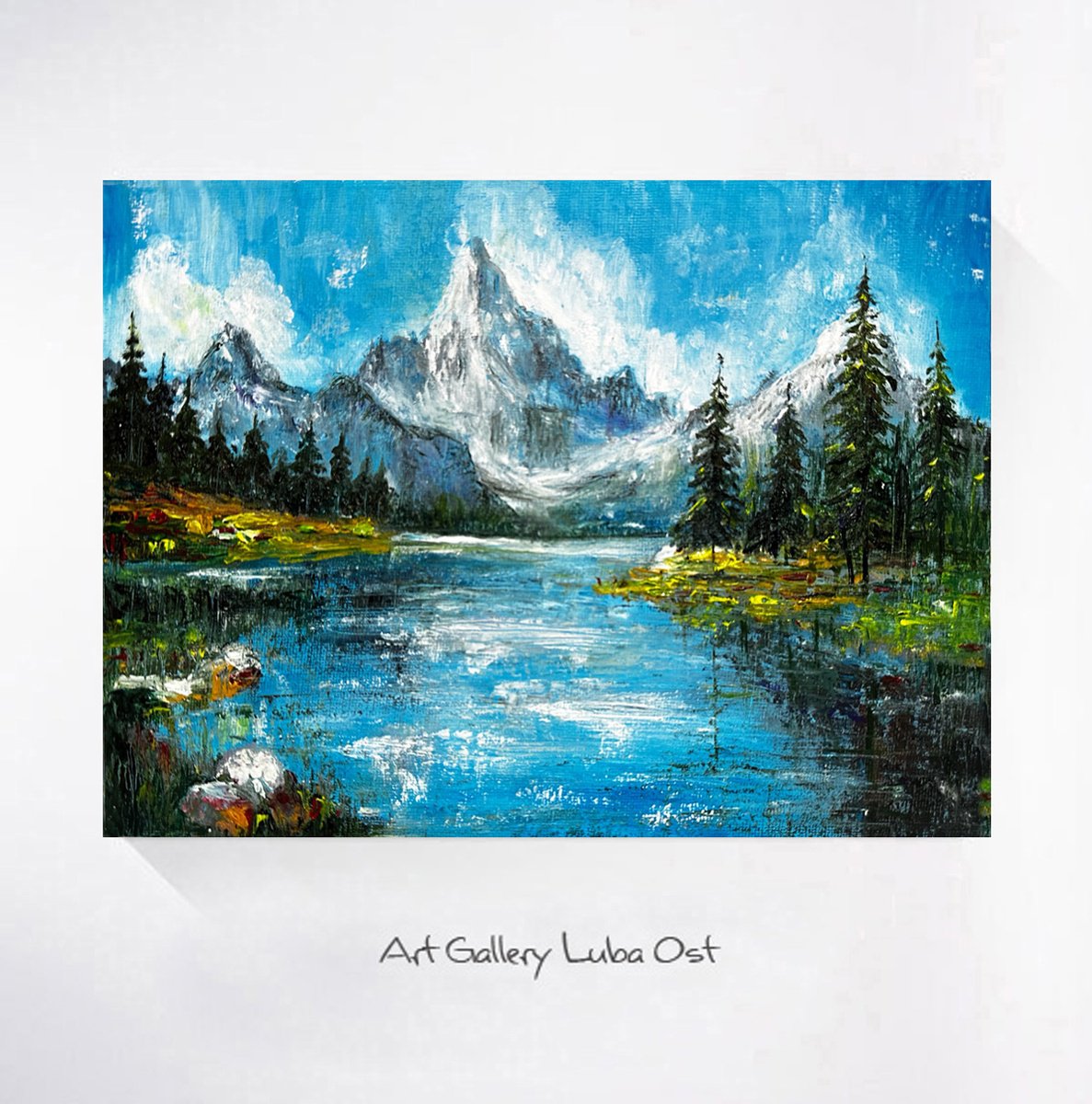 Organic Landscape Oil Painting By Luba Ostroushko, 10 X 7", Nature, Original Artwork