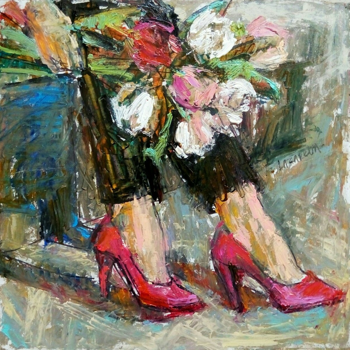 In pink shoes by Valerie Lazareva