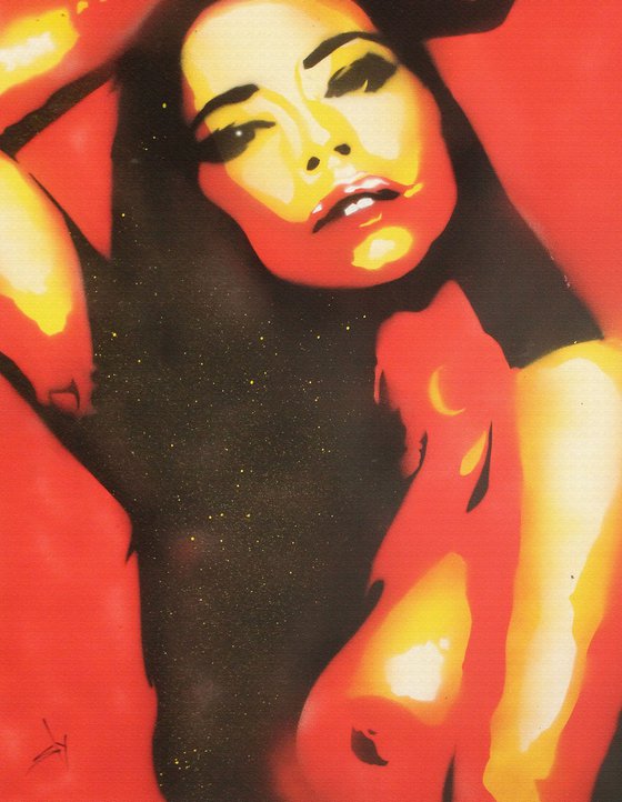 SLY GIRL 1 (ON A BOX CANVAS).