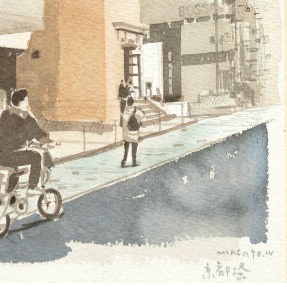Street Scene in Kyoto - 20x30cm Sketch