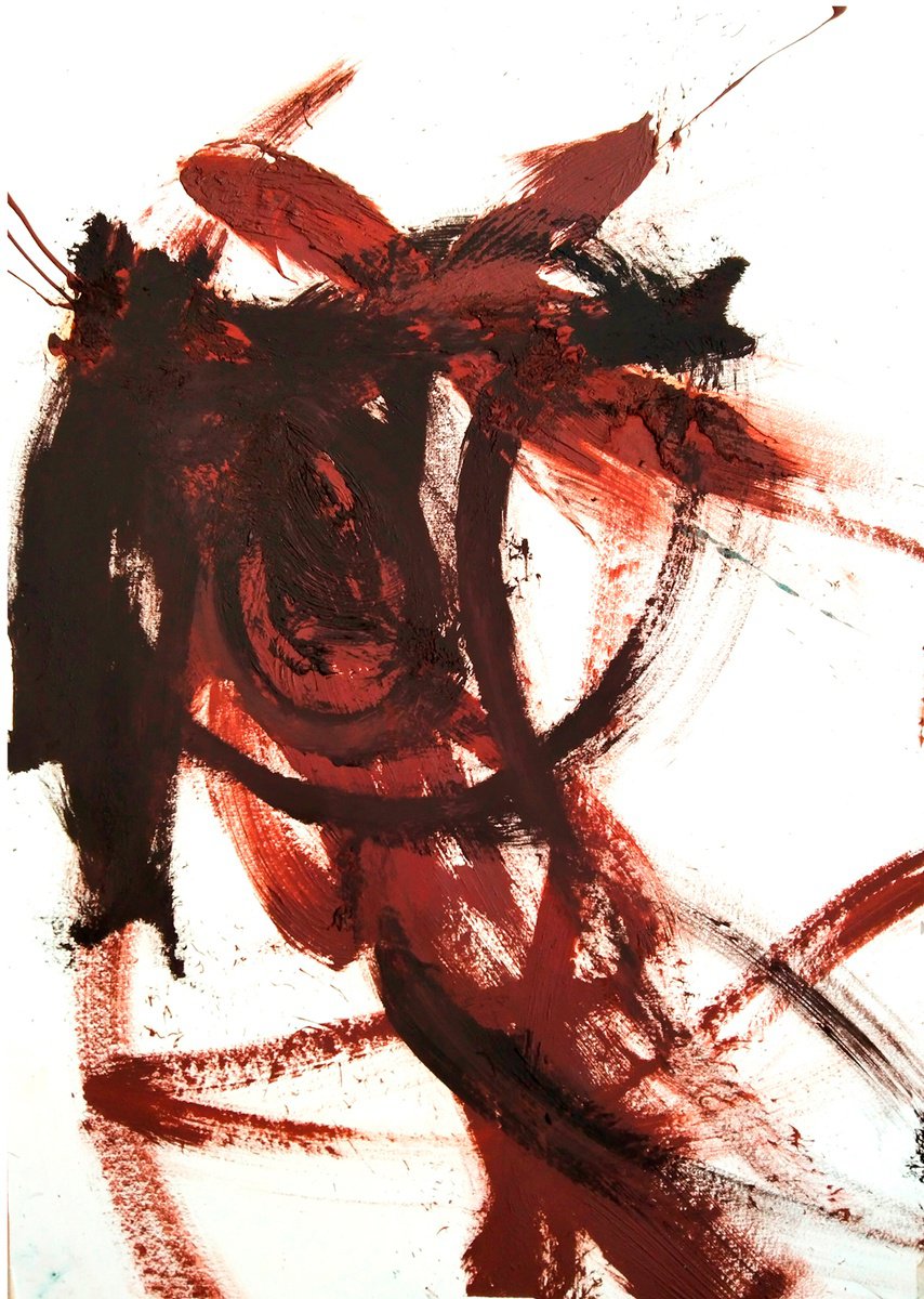 Organic Abstract Oil Painting By Toni Riera, 26 X 35", Pintura 1019, Original Artwork