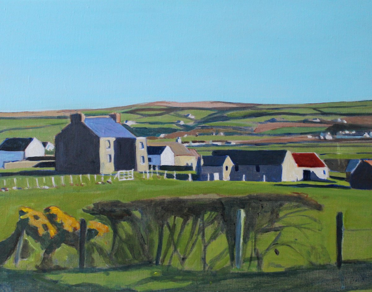 Impressionistic Landscape Oil Painting By Emma Cownie, 20 X 16, North Antrim Farmstead, Original Artwork