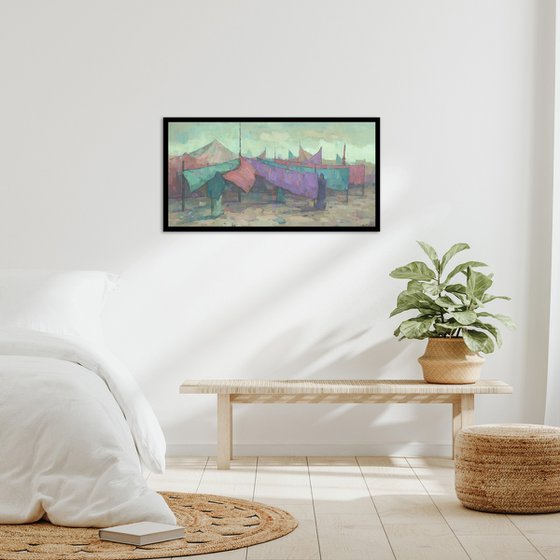 Drying Saris at Kumbh Mela