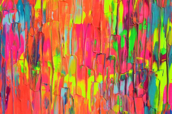 47.3x31.5'' Large Ready to Hang Colourful Modern Abstract Painting - XXL Happy Gypsy Dance 13