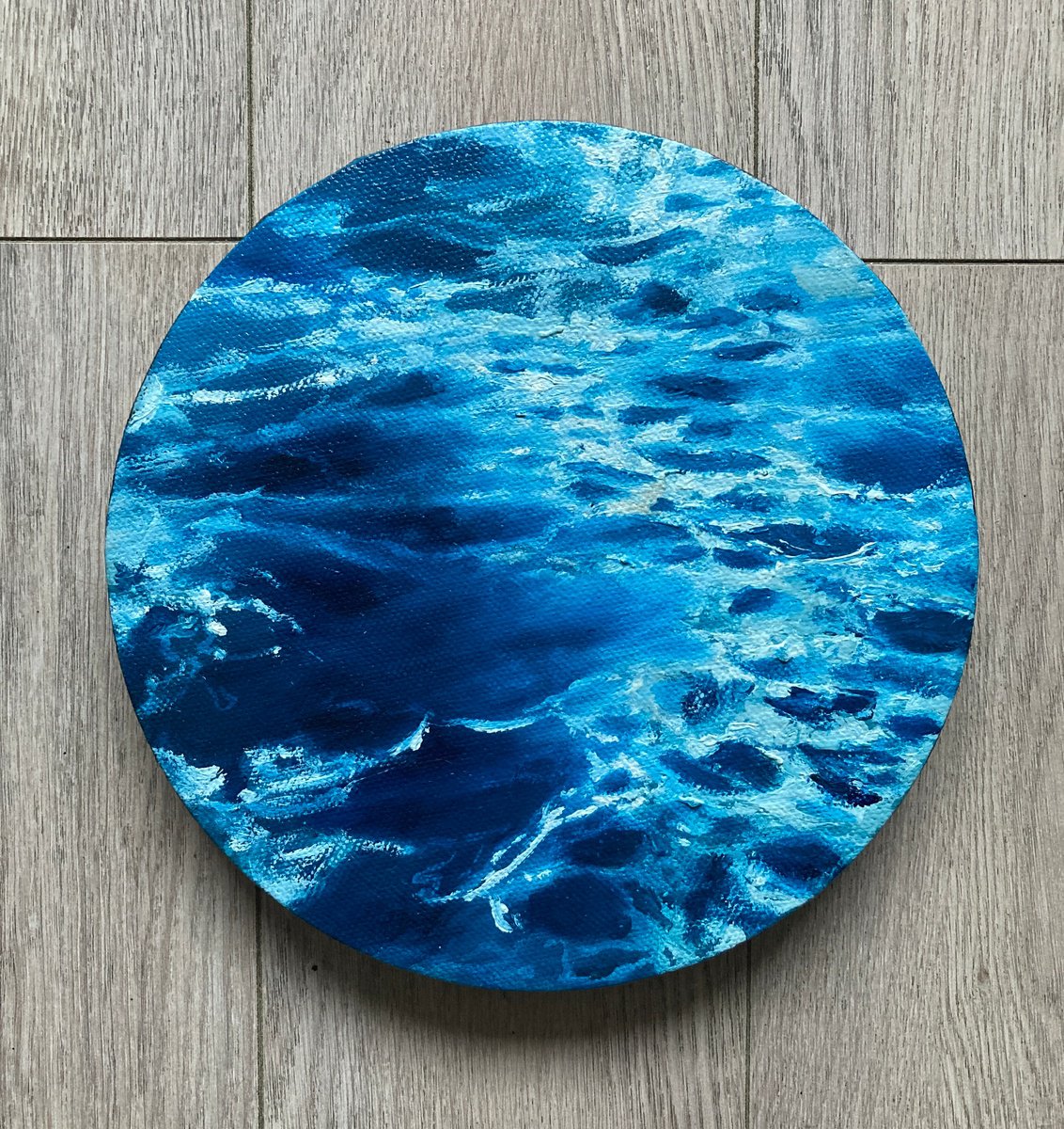 Impressionistic Landscape Watercolour By Valeria Golovenkina, 8 X 8", Baby Wave 2, Original Artwork