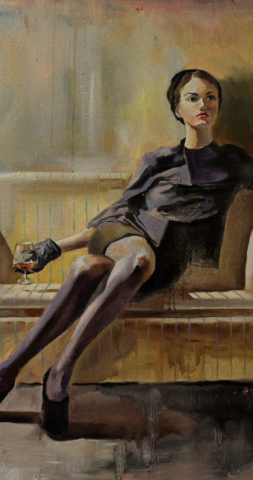 Woman With a Glass by Zhanna Kondratenko