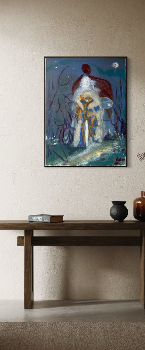 moonlit pilgrimage by Mengqiu Li