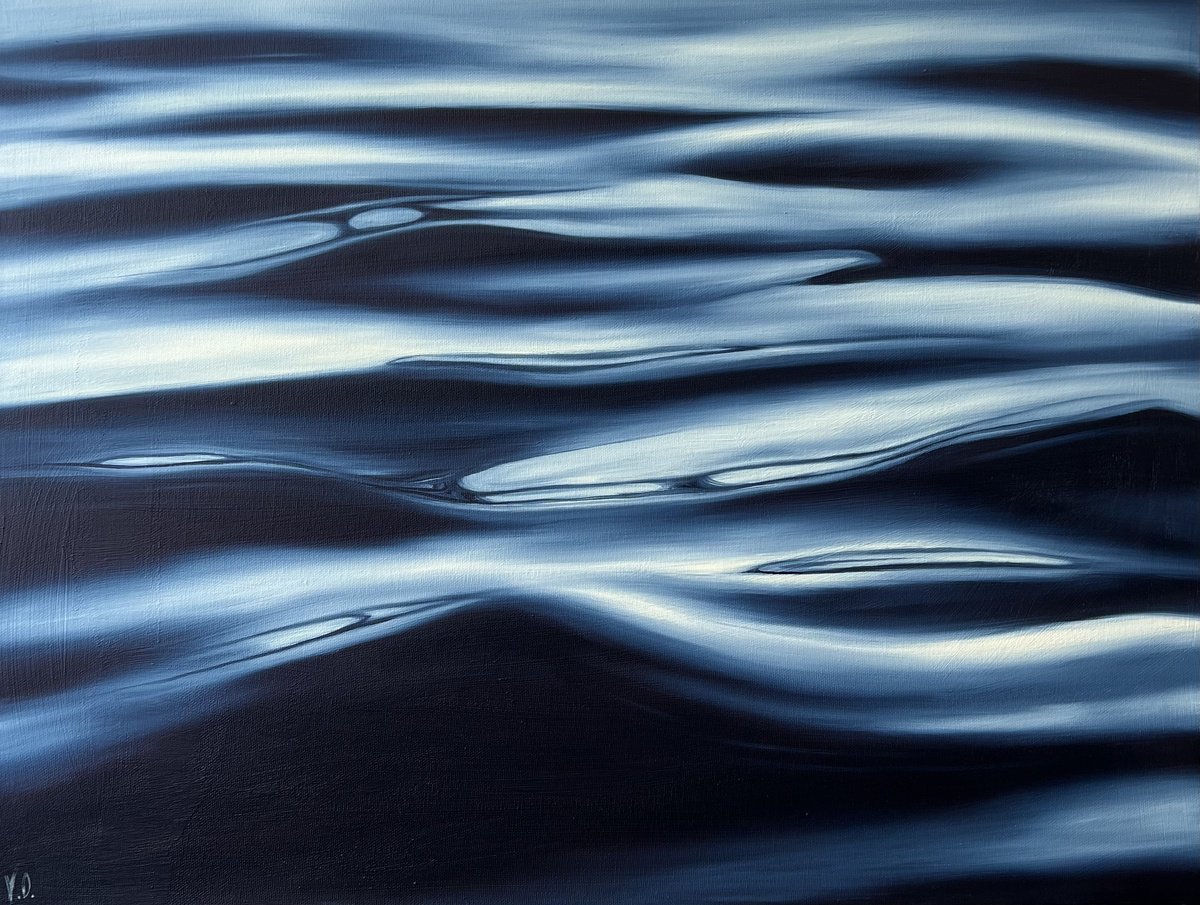 Photorealistic Landscape Oil Painting By Valeria Ocean, 24 X 18", Wild Waters 2, Original Artwork