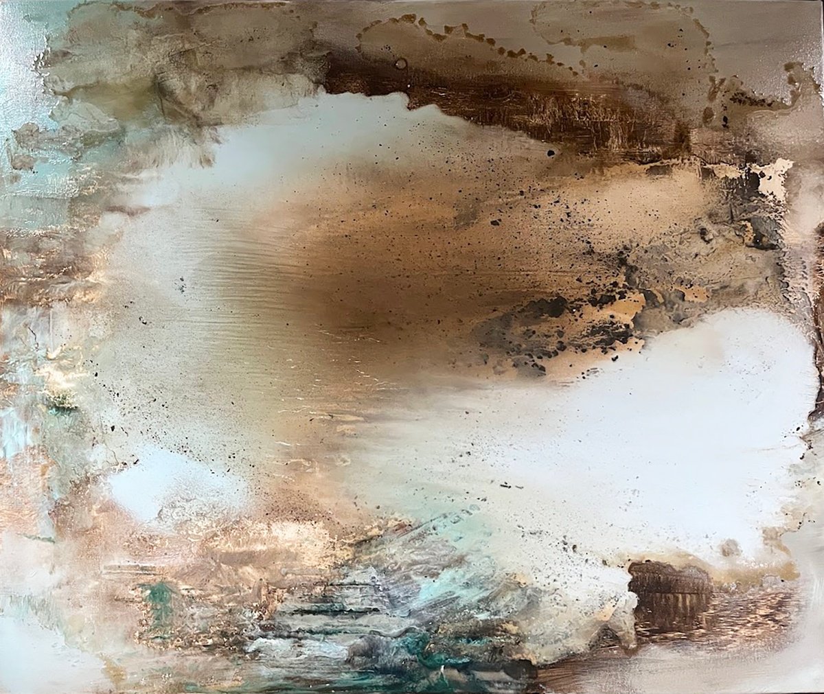 Abstract Oil Painting By Julia Swaby, 24 X 20", Call & Response Iii, Original Artwork