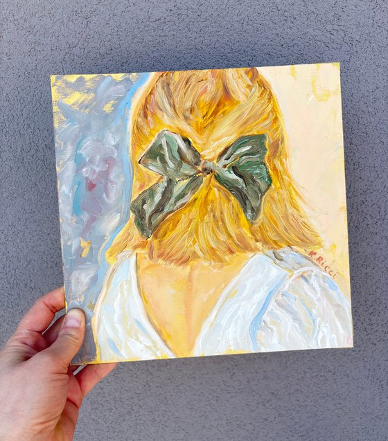 Back Portrait of a Blonde Girl