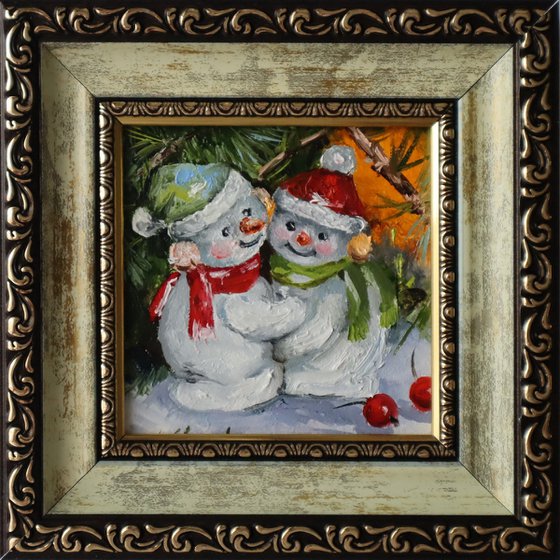 Snowman, Christmas Painting