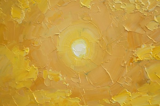 Yellow evening by sea