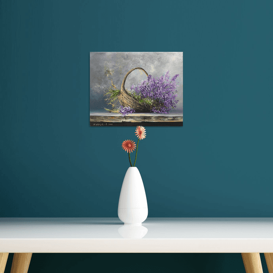 Lavender in a Woven Basket