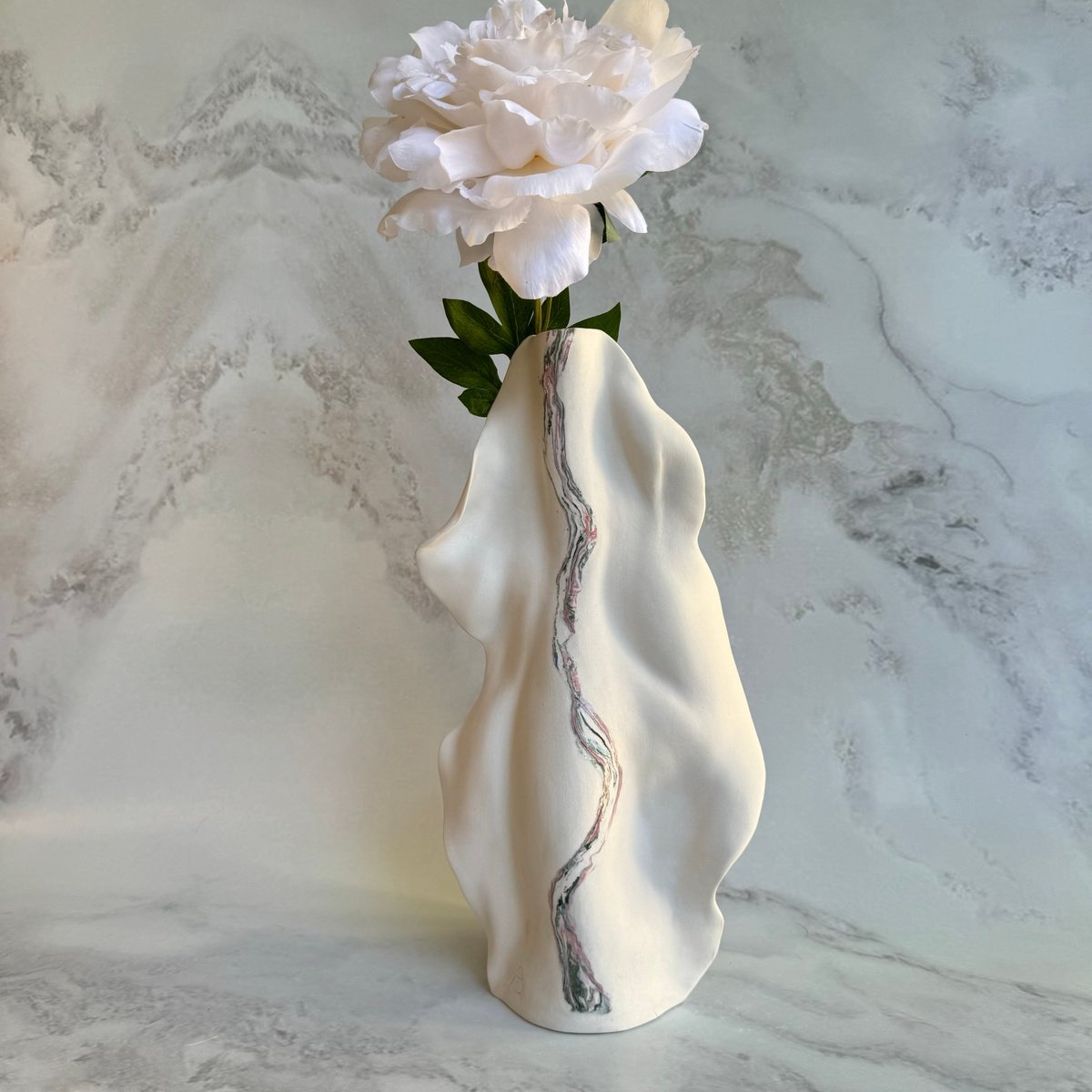 Organic Abstract Clay Sculpture By Ceramicabeli Alexandra Beliba, 10 X 16, Ocean Muse/ V19-2023, Original Artwork