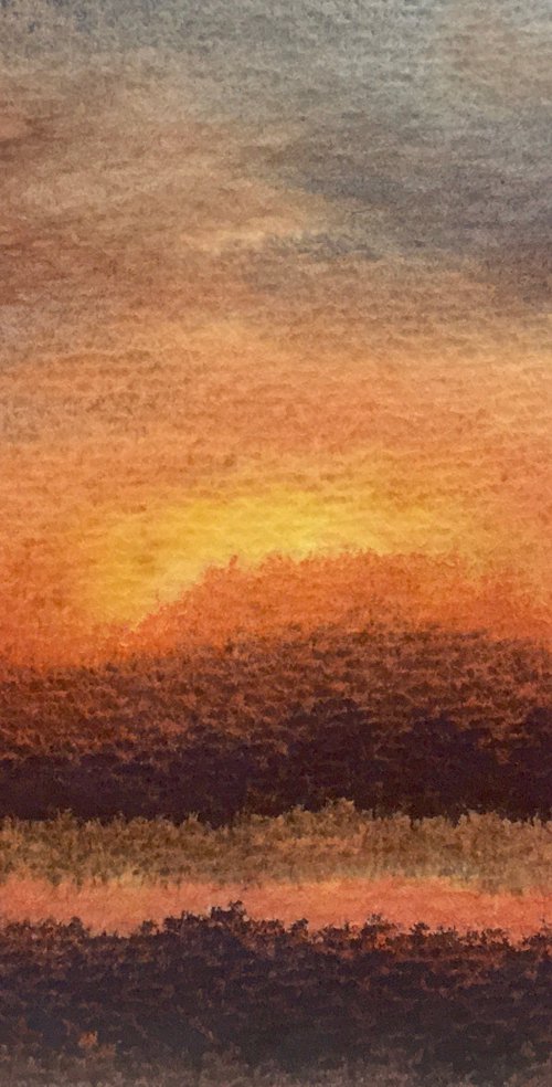 Isle of Purbeck orange and yellow sunset by Samantha Adams
