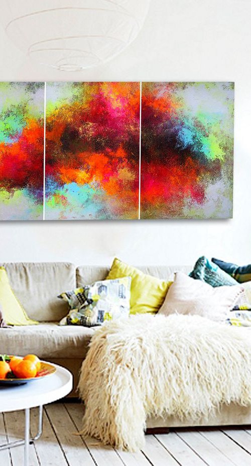 180x90cm. / Abstract Painting / 3 in 1 / Splendor by Alex Senchenko