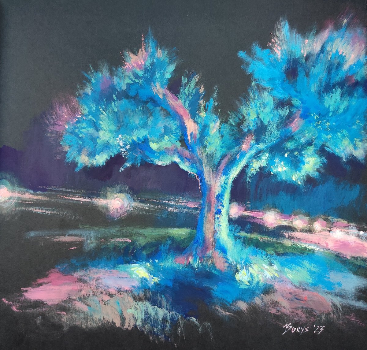 A tree in bright lights by Tetiana Borys