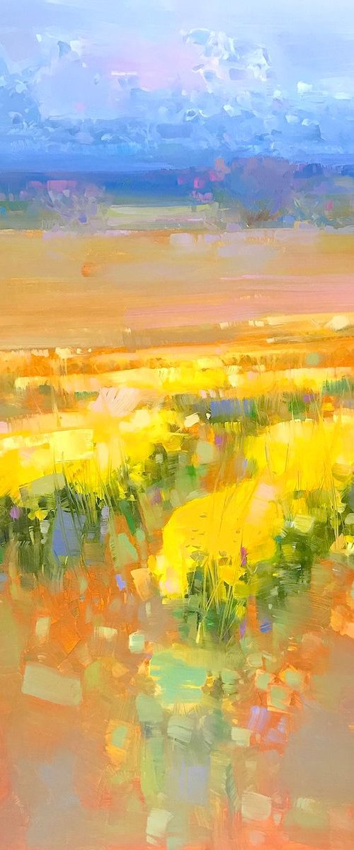 Meadow, Landscape Original oil painting, One of a kind Signed by Vahe Yeremyan