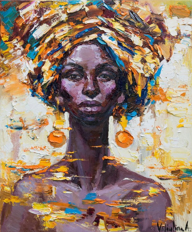 African Woman Portrait Original Oil Painting Artfinder